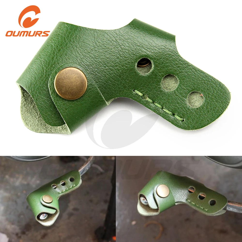 OUMURS Universal Motorcycle Gear Shift Lever Protector Leather Sock Boot Shoe Case Cover Green For Yamaha Kawasaki Harley |