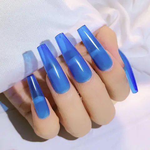 Detachable Coffin False Nails Wearable Artificial French Ballerina Fake Nails Full Cover Nail Tips Press On Manicure Tool