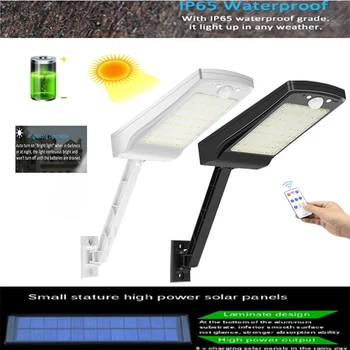 

56 LED solar patio light 3 Modes Outdoor Waterproof Solar Wall Light Adjustable Remote Control For Garden Yard Pathway