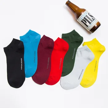 

Solid Letter Sock Fashion Design Spring Summer Men Cotton Sock Japanese Casual Comfort Breathable Absorb Sweat Calcetines Hombre