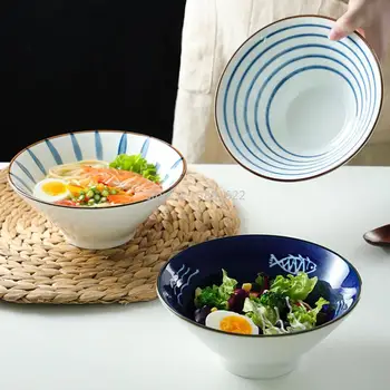 

Japanese Ramen Bowl Large Size Instant Noodles Bowl Kitchen Tableware Ceramic Dining Noodles Soup Bowls
