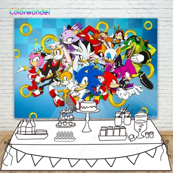 

sonic the hedgehog birthday party backdrops for photography sonic characters vinyl photo backgrounds dessert table decorations