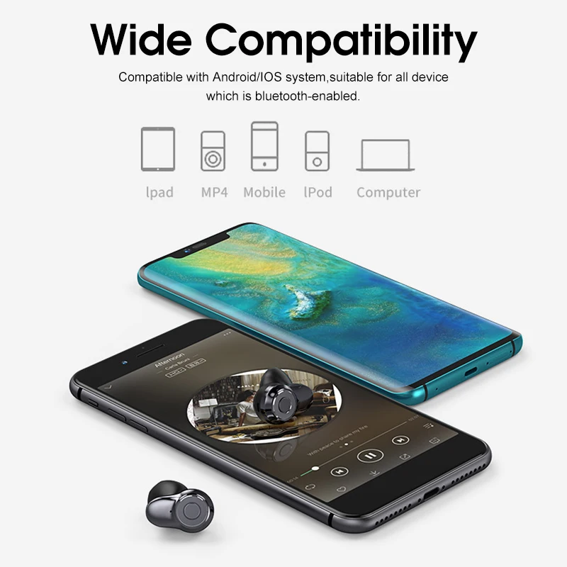 TWS, беспроводные bluetooth наушники, стерео, светодиодный дисплей, спортивные наушники, IPX5, водонепроницаемые, DSP, шумоподавление, наушники для Xiaomi huawei