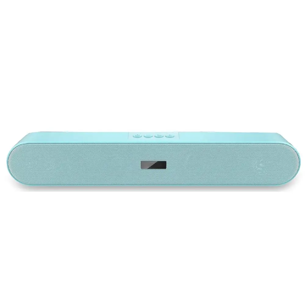 Super Bass Speaker Sound Bar with Mic AUX FM USB Micro SD Subwoofer Bluetooth Speaker for Mobile Phone Laptop - Цвет: blue