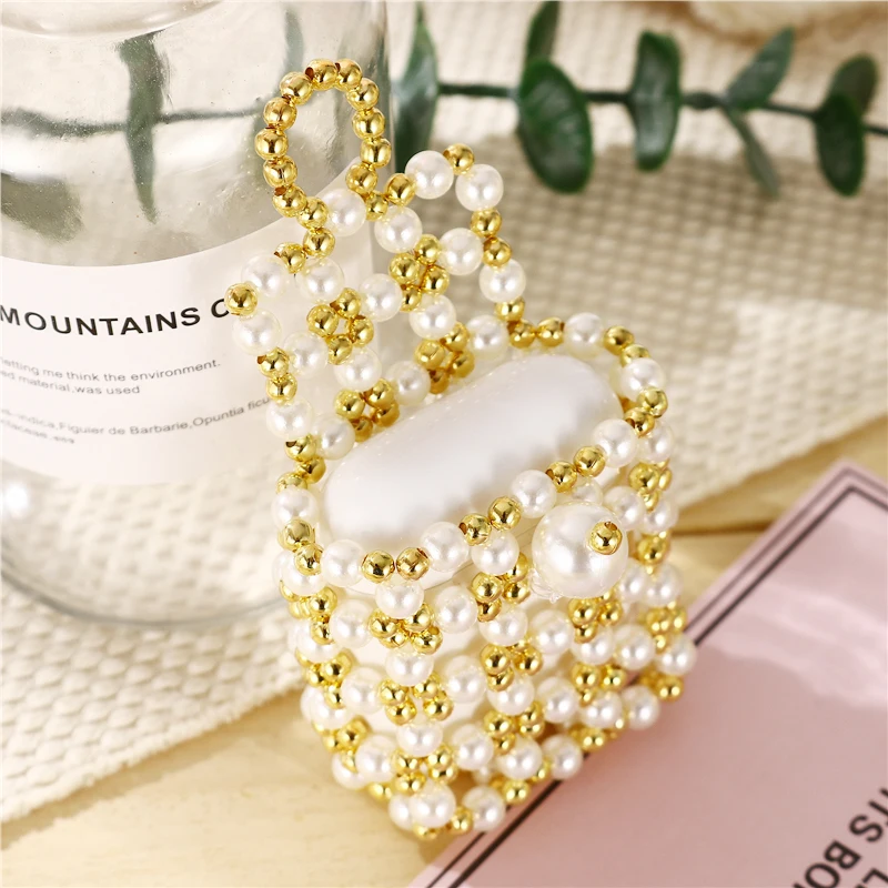 Handmade Shiny Pearl Cover For Airpods 1 2 Bag Case Girly Wireless Bluetooth Earphone Cover For Airpods 1 2 Heatset Charging Box (7)