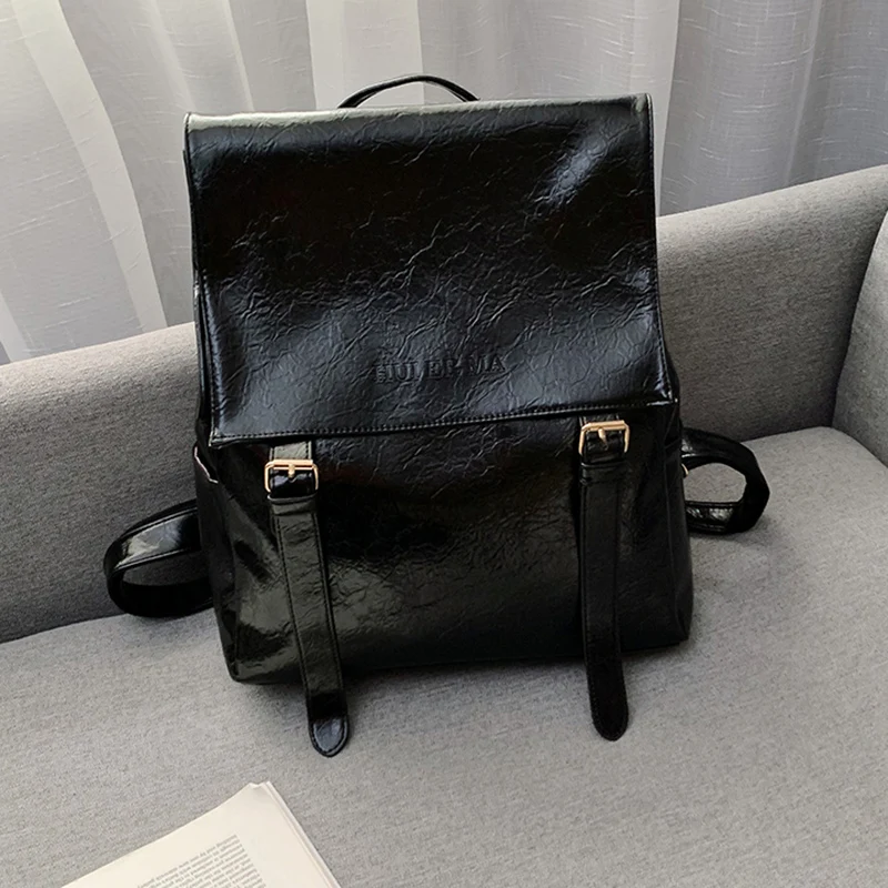 Винтажный женский рюкзак из кожзаменителя, женская сумка на плечо, модные женские школьные сумки, кожаные рюкзаки для колледжа, mochila XA591H - Цвет: Black