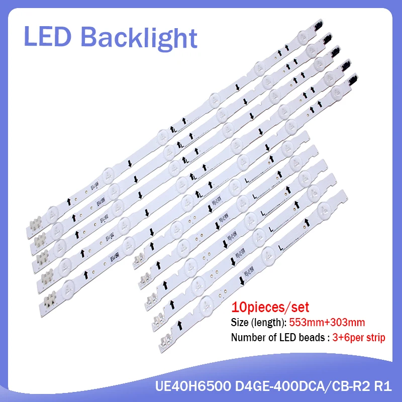 LED Backlight Strip For UN40J6300 2014SVS40 CY-GH040CSLV8H D4GE-400DCA-R1 D4GE-400DCB-R1 D4GE-400DCA-R2 R2 LH40DBEPLGC HG40AC690 10pcs 3v led bar d4ge 400dca r2 lh40dbeplgc hg40ac690 ue40j6240ak ue40j5600 ue40h5270 ue40j6240ak ue40j5600