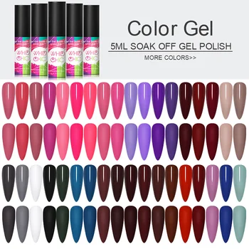 

WHID CHICL 5ml Matte UV Gel Nail Polish Color Gel Need Matte Top Coat Soak Off UV LED Nail Art Gel Varnish Nail varnish