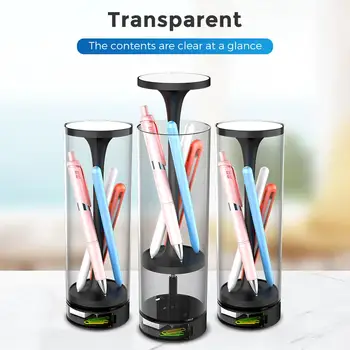 

1pc new transparent lifting Pencil Box Large Capacity Pencil Cases with Mirror Calculator for Boys Girls School Stationery