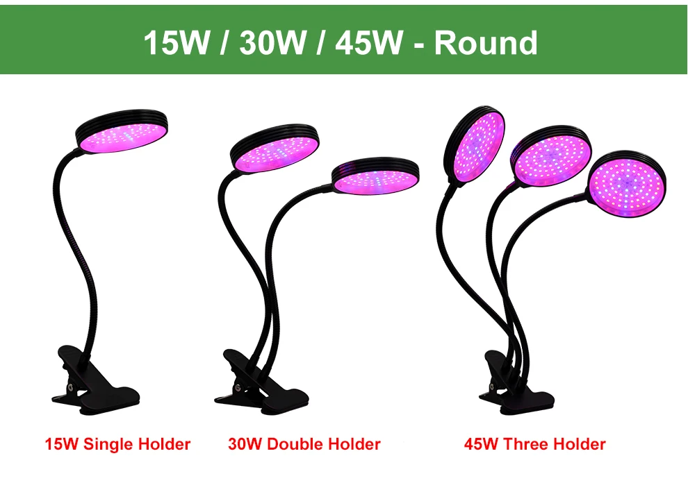 Full Spectrum Phytolamps DC5V USB LED Grow Light with Timer 15W 30W 45W 60W Desktop Clip Phyto Lamps for Plants Flowers Grow Box