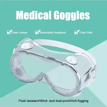 

Hot Sale 1PC Protective Safety Goggles Anti-Dust Anti-Fog Wide Vision Indirect Vent Daily Care Splash Goggles Fast Shipping