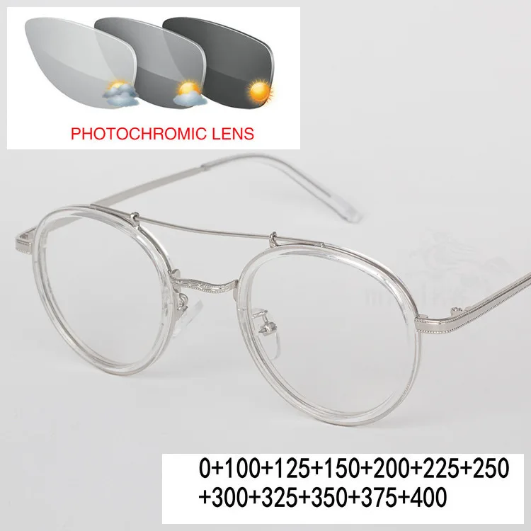 Oval Imitation Wood Sun Photochromic Reading Glasses For Women&Men Resin Clear Presbyopia Glasses Hyperopia Eyewear UV400 FML - Цвет оправы: clear