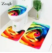 Zeegle 3pcs Bath Mat Set Anti-slip Bathroom Carpet Kitchen Rug Absorbent Indoor Mat Hallway Carpet Washable Bathroom Rug Set
