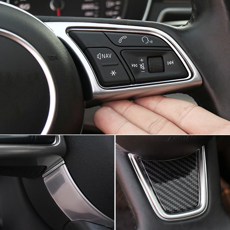 ABS Lenkrad Tasten Rahmen Dekoration Abdeckung Trim Für Audi A3 8V A4 B9 A5  2017-2019 Auto styling Interior Auto Zubehör - AliExpress