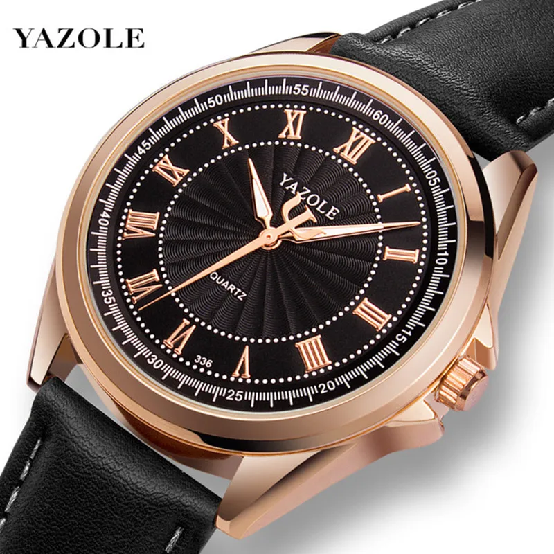 YAZOLE Brand Luxury Men Watch Business Vintage Style Wrist Watch For Men With Leather Strap Man Wristwatch Relojes Hombre 2023