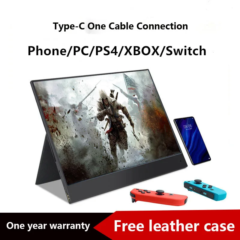 

15.6 Inch Portable Monitor USB Type-C HDMI Portable Monitor For Laptop,Phone,Xbox,Switch,PS4 Portable LCD Gaming Monitor