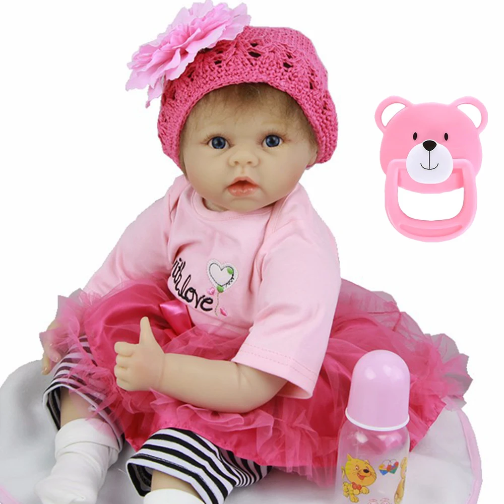 

Bebe reborn doll 55cm Baby girl Dolls soft Silicone Boneca Reborn Brinquedos Bonecas children's day gifts toys