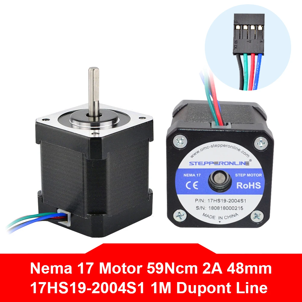 Бесплатная доставка Nema17 шаговый двигатель 42 двигатель bygh 48 мм 2A 17HS19 2004S1 Nema 17 двигатель 4 свинцовый для 3D принтера|Шаговый двигатель| | АлиЭкспресс