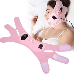 V Face Slimming Bandage Face Lifting Fat Burning Double Chin Slimming Face Belt Breathable Massage + Hot Compress Anti Age Pink