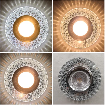 

Chrome Round Shape Crystal Downlight With LED Light Source Support MR16 Recessed Lamp For Kitchen Indoor Decor