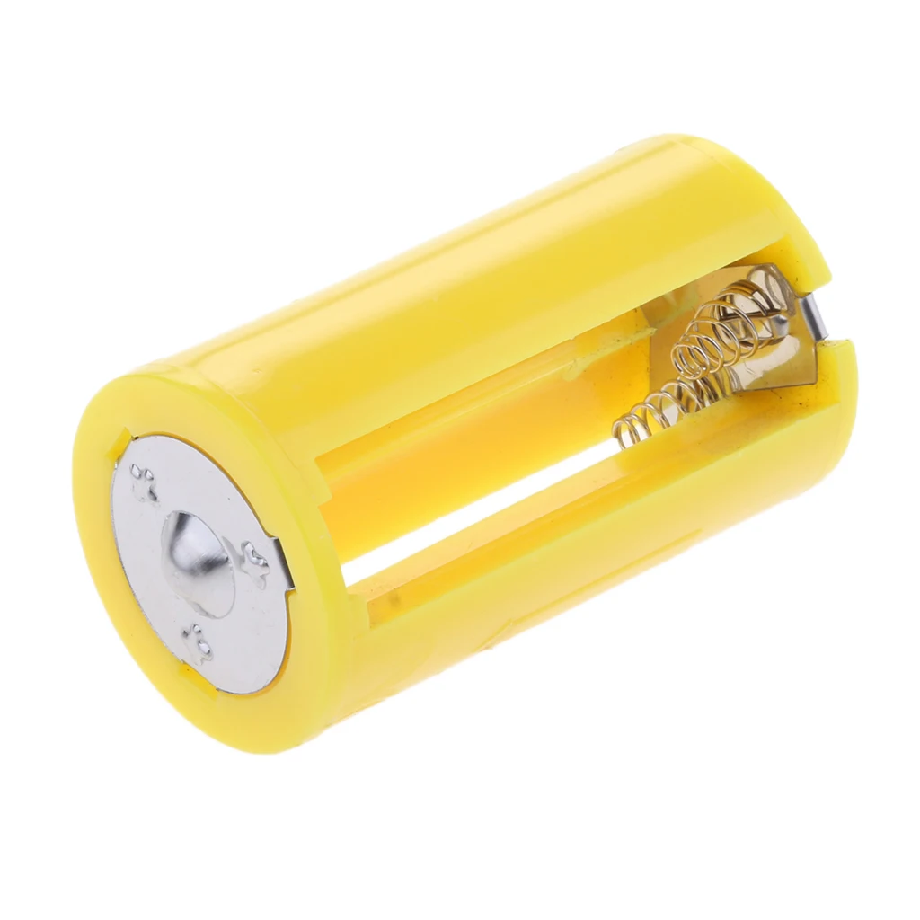 Battery Converters Adapter, 1.5V Parallel Connection Case 3Pcs AA to D Type Batteries Yellow(Pack of 1)