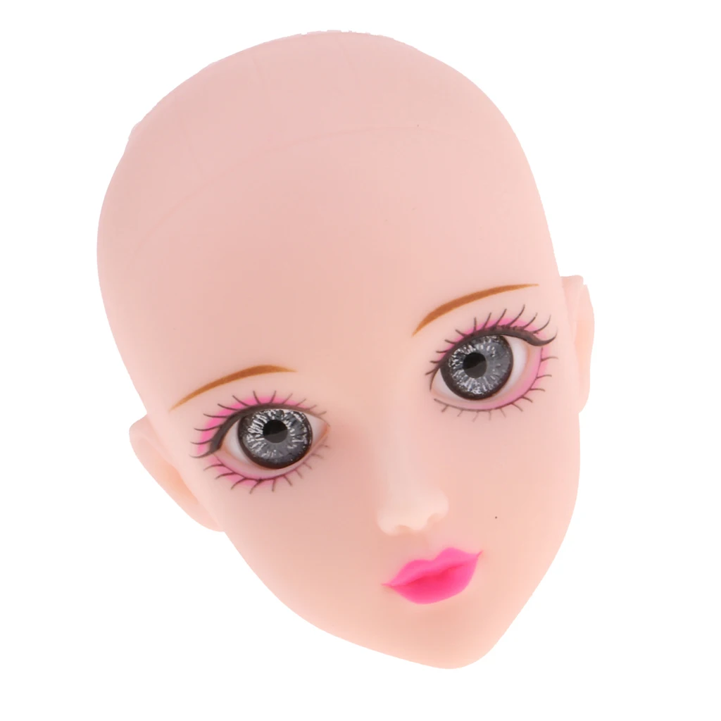Beautiful Female Gray Eyes Makeup Head Parts for 1/6 BJD OB Doll DIY Making Accs