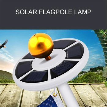 

42 LED Outdoor Solar Power Flag Pole Lights Weatherproof Flagpole Downlight Auto On/Off Tent Night Lighting