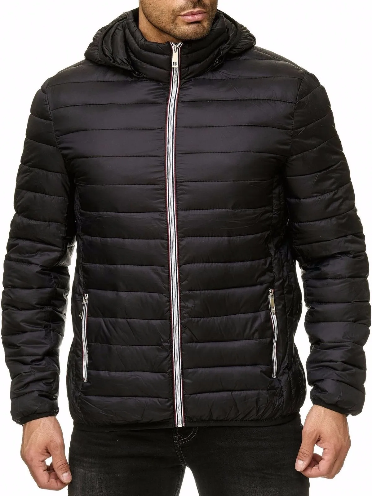 black Men Winter Parkas Jackets Coats Casual Autumn Winter Warm Windbreakers Casual Long Sleeve Stand Collar Outwears New Coats - Color: black