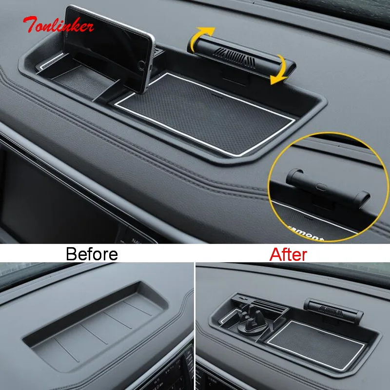 

Tonlinker Interior Car Door/Center/Armrest Storage Box Case For Volkswagen Teramont 2017-20 Car Styling 1/4 Pcs ABS Plastic Box