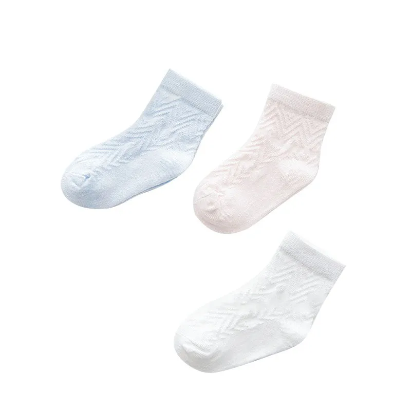 3 Pair Baby Boys Girls Infant Cotton Stripe Pattern Socks Warm Anti Slip Floor Socks Leg Warmer