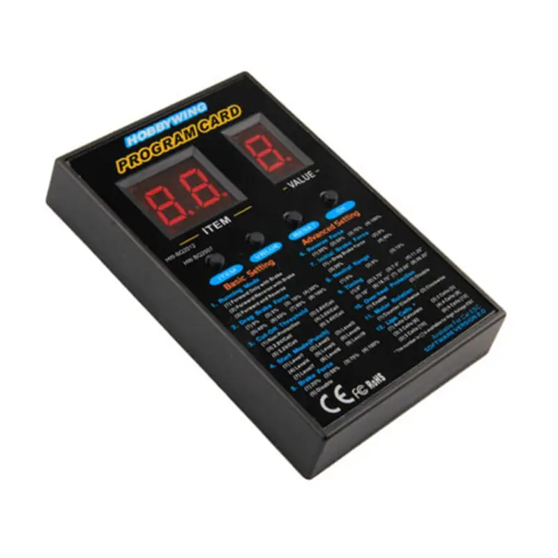

120A RC Car Program Card LED Program Box Card Brushless ESC Setting Card 4.8V-6.0V Voltage