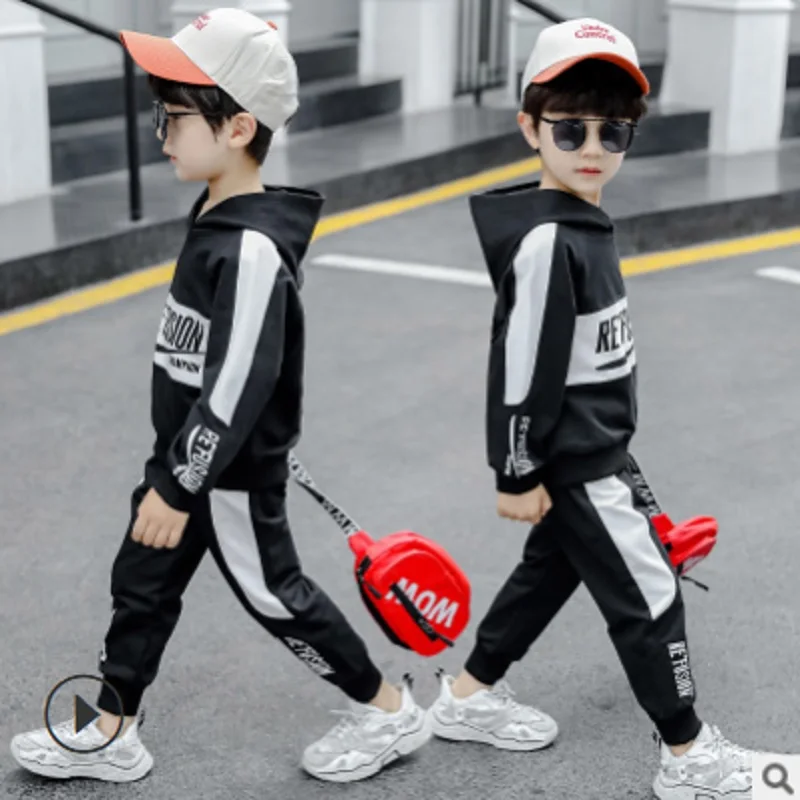

Boys Sports Clothing Set Spring/Autumn 2020 New Kids 2 Piece Active Sets Children's Clothes Sets Patchwork Colors ly041 Size3-12