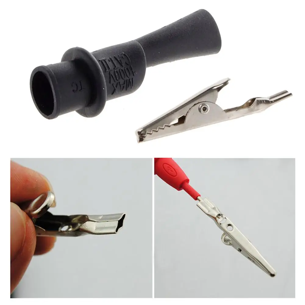 Alligator Crocodile Multimeter Test Leads Clamps Voltage Test Clip Clamps Probes for Multimeter Tester Meter Probe 1 Pairs alligator clips