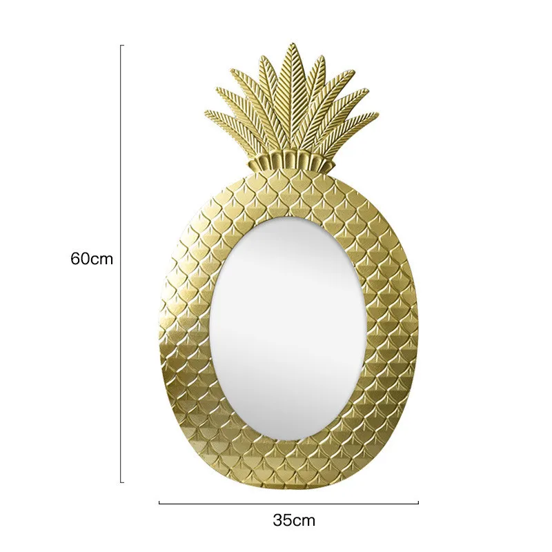  Nordic Pineapple Geometry Pattern Golden Wall Decoration Mirror Bedroom Toilet Glass Show Window Pr - 4000413870309