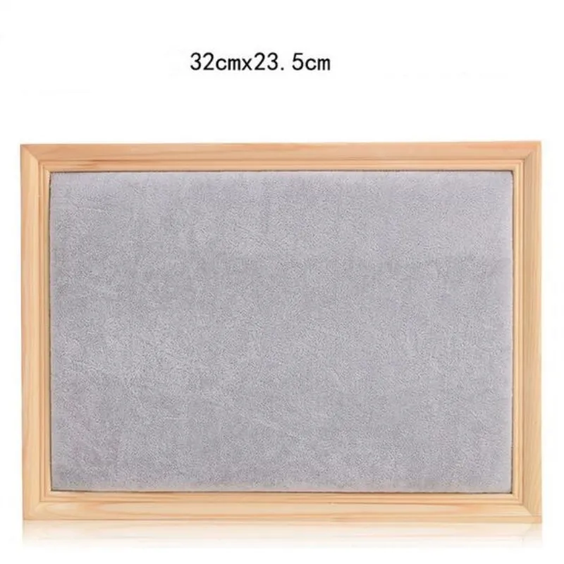 1-Wood grey cashmere 1 шт., бархатные серьги из цельного дерева, держатель для демонстрации ювелирных изделий, витрина для ювелирных изделий - Цвет: 1-Wood grey cashmere