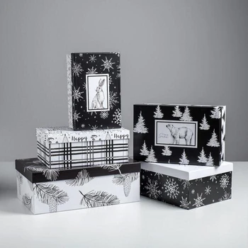 

Gift box set 5 in 1 "Black and white", 32.5 x 20 x 12.5 - 22 x 14 x 8.5 cm 5040779