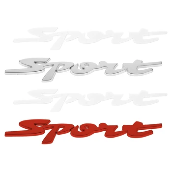 

2Pcs 3D Sports Logo Car Auto Trunk Badge Emblem Sticker Decal Red with Silver