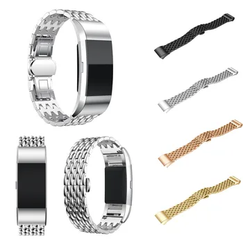 

Stainless Steel Band For Fitbit charge 2 Genuine Stainless Steel Bracelet Smart Watch Band Strap Sporting Goods accessories 2020