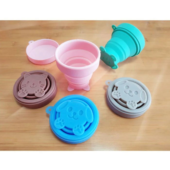 Cute Pet Silicone Folding Cup Portable Retractable Outdoor Travel Wash Cup MYDING