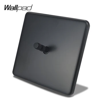 

Wallpad 1 Gang 2 Way Toggle Switch Black Panel Electric Wall Light Switch EU Standard with Claws Fit Round Box
