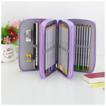 

4 layers 6 sides Pencil Case Large Storage Pen Bag Simple Style Zipper Pencil Bag for Boys&Girls School Stationery Supplies