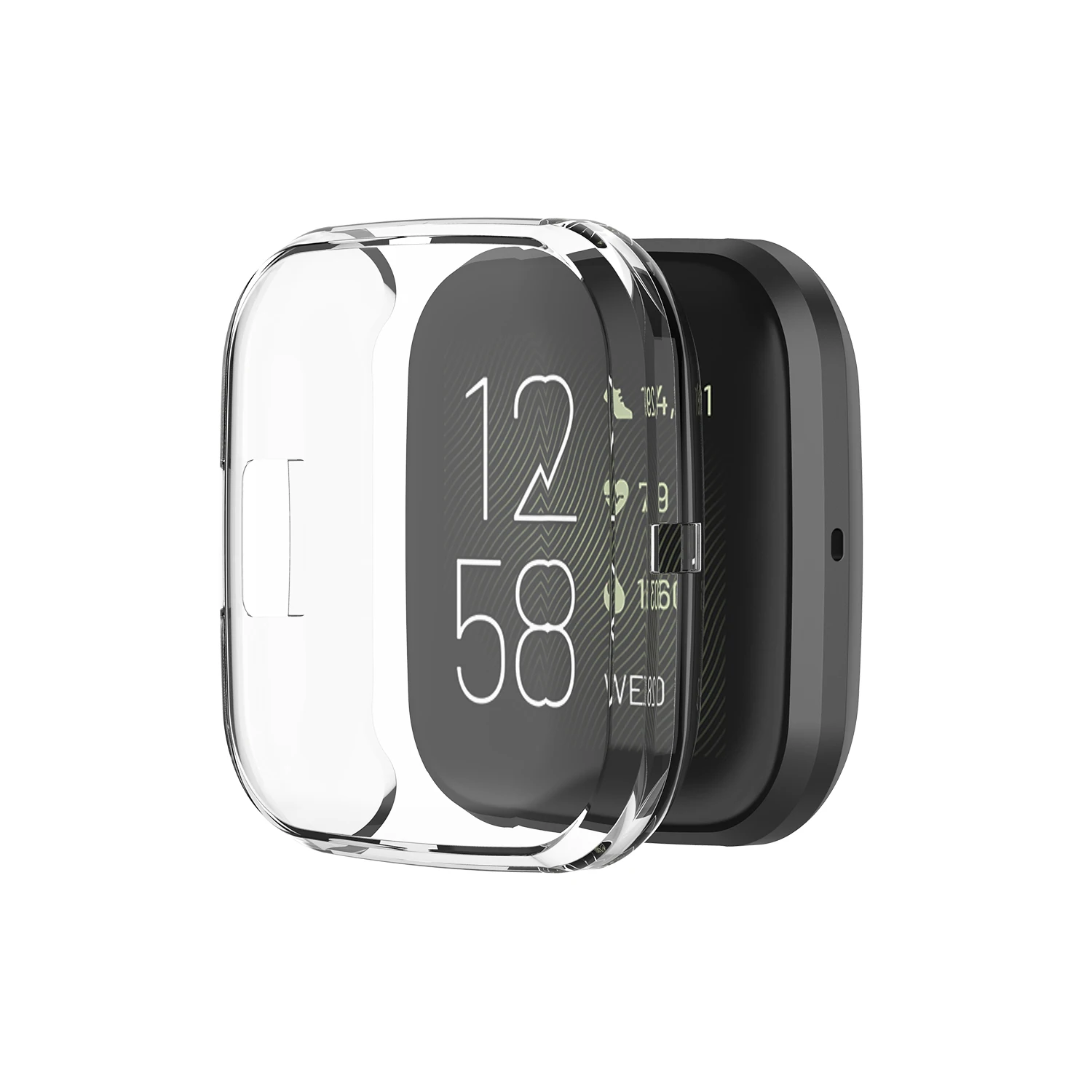 Защитный чехол на весь экран для Fitbit Versa 2 Band смарт-часы защитный чехол для Fitbit Versa 2 защита экрана часов - Цвет: White