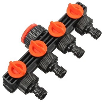 

4-way Outlets Garden Sprinkler Tap Splitter Water Hose Adapter Connector Suitable For 1/2" And 3/4" BSP Outside Taps