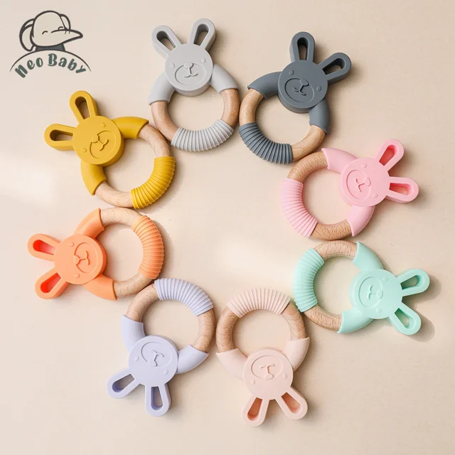 Baby Birth Silicone Teethers Cartoon Animal Baby Molar Toys Colorful Teether For Teeth Baby Teether Ring 0-12 Months Baby Items 1
