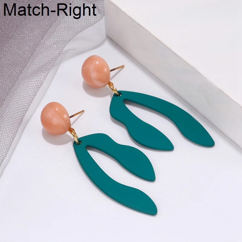 Женские корейские серьги Match-Right эффектные длинные висячие геометрической формы