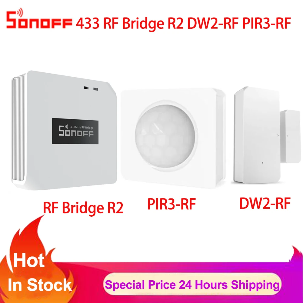 

Sonoff RF Bridge R2 DW2-RF 433MHZ RF Wireless Door Window Sensor PIR3-RF Smart Home Automation Remote Control Via Ewelink APP