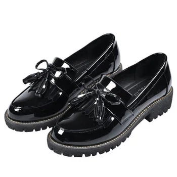 

Cosplay Womens Oxfords Shoes Slip on Pu Women Flats students JK Shoes Platform creepers Ladies Shoes Plus Size 41 42