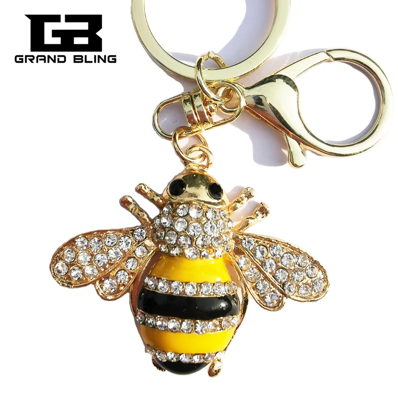 

New Arrival Crystal Bee Handbag Charm Pendant Jewlry Fantastic Key Chain for Handbag Ornament