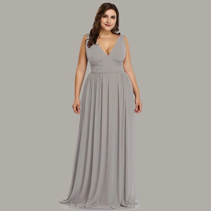 Вечерние платья, элегантное шифоновое платье с v-образным вырезом на молнии, вечернее платье для вечеринки, модное - Цвет: grey 3