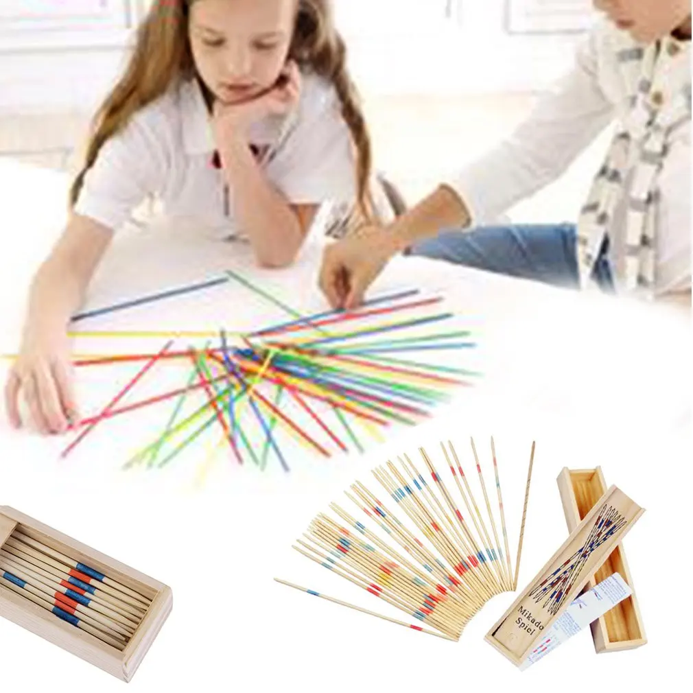 Популярные Детские Обучающие деревянные Традиционные палочки Mikado Spiel с коробкой, Детские забавные обучающие игры, игрушки, подарок, новая распродажа